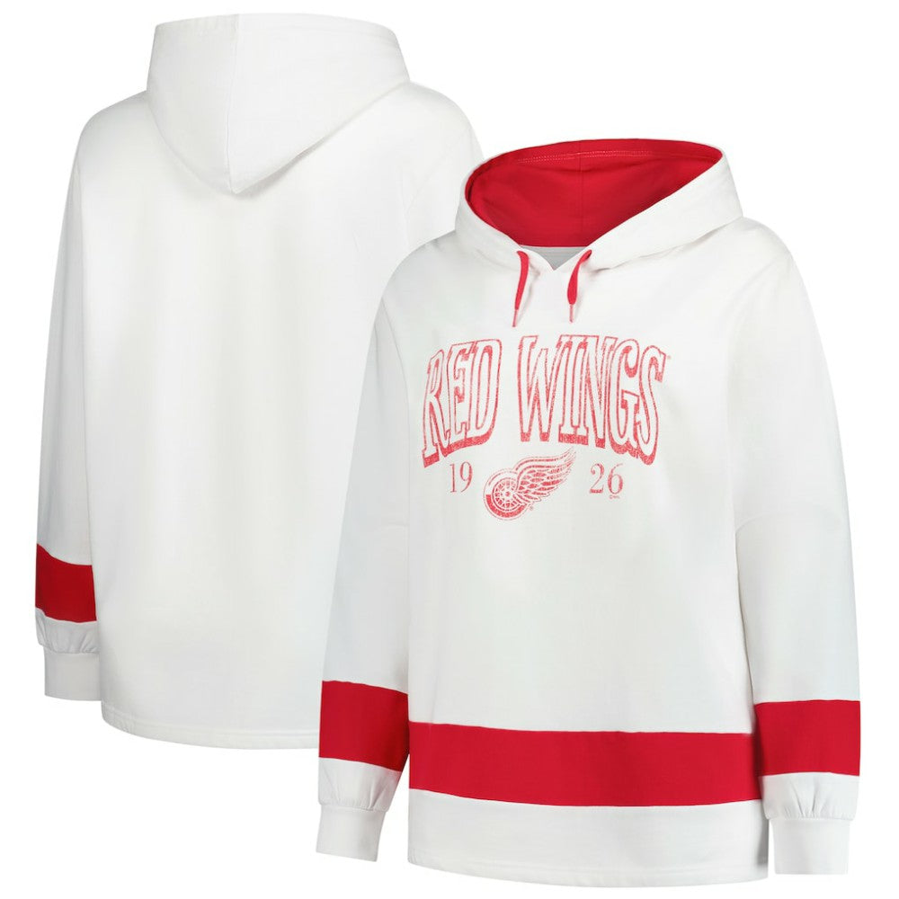 Detroit Red Wings Profile Women's Plus Size Hoodie - White - NHL 203042786
