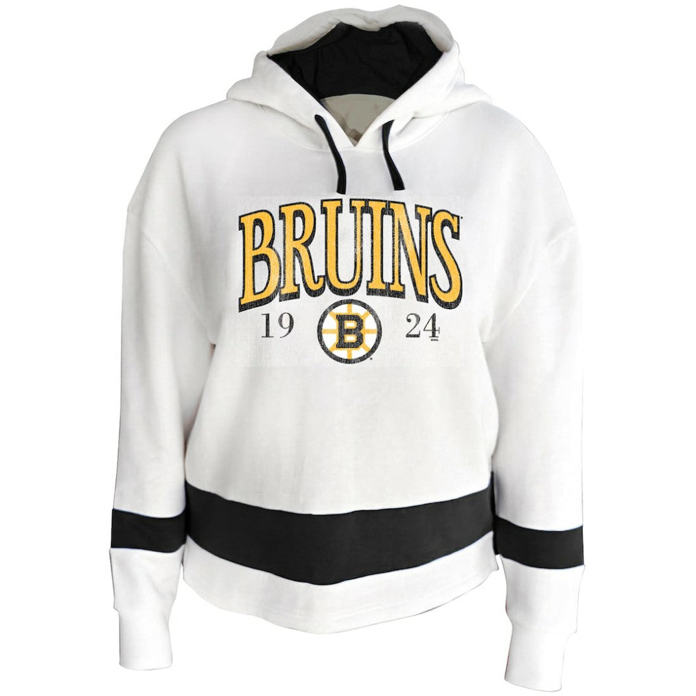 Boston Bruins Profile Women's Plus Size Hoodie - White - NHL 203042787