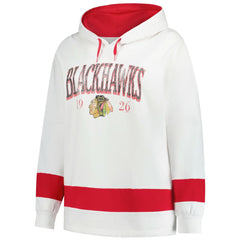Chicago Blackhawks Profile Women's Plus Size Hoodie - White - NHL 203042788