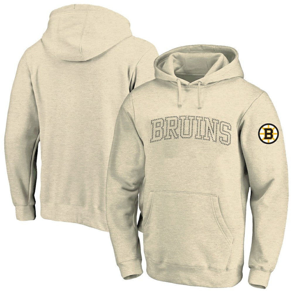 Boston Bruins Fanatics Big &Tall Stitch Hoodie - Cream - NHL 203042792