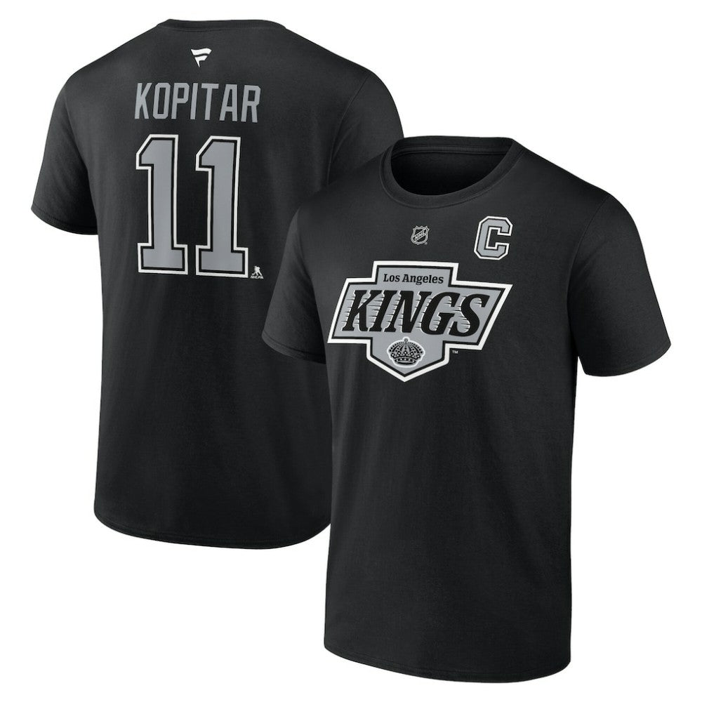 Anze Kopitar Los Angeles Kings Fanatics Authentic Stack Name & Number T-Shirt - Black - NHL 203044965