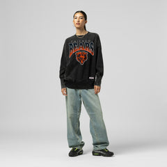 Mitchell & Ness Chicago Bears Women's Delineate Mineral Wash Crewneck Sweatshirt Black