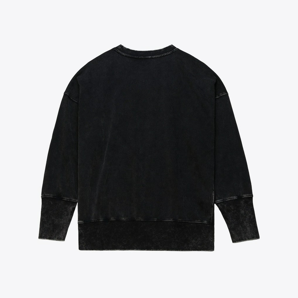 Mitchell & Ness Baltimore Ravens Women's Delineate Mineral Wash Crewneck Sweatshirt Black