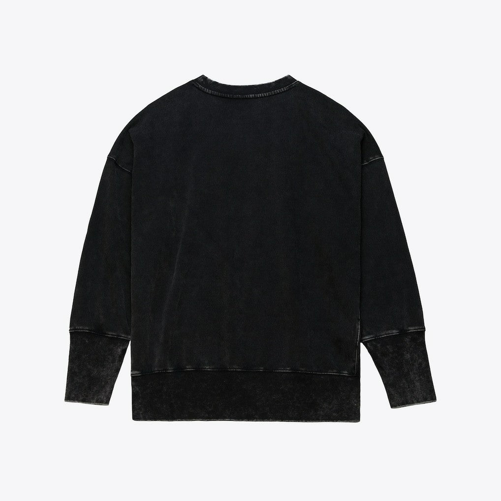Mitchell & Ness Las Vegas Raiders Women's Delineate Mineral Wash Crewneck Sweatshirt Black