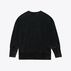 Mitchell & Ness Detroit Lions Women's Delineate Mineral Wash Crewneck Sweatshirt Black
