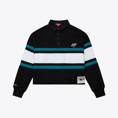 Mitchell & Ness Jacksonville Jaguars Women's Throwback Cropped Long Sleeve Rugby Polo Black