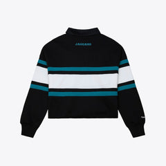Mitchell & Ness Jacksonville Jaguars Women's Throwback Cropped Long Sleeve Rugby Polo Black