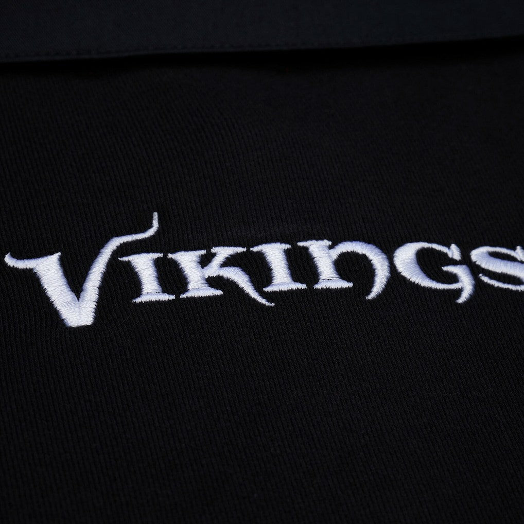 Mitchell & Ness Minnesota Vikings Women's Cropped Long Sleeve Rugby Polo Black