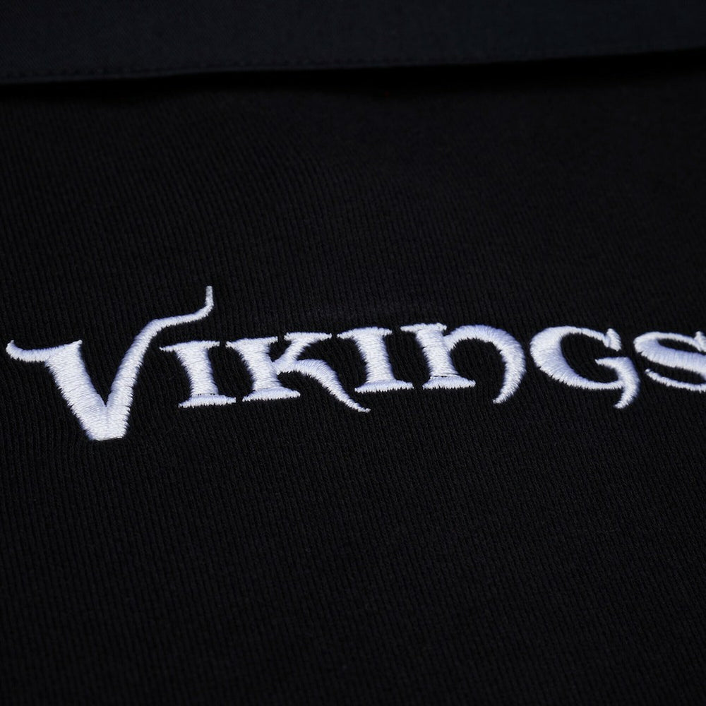 Mitchell & Ness Minnesota Vikings Women's Cropped Long Sleeve Rugby Polo Black