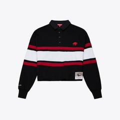 Mitchell & Ness Buffalo Bills Women's Throwback Cropped Long Sleeve Rugby Polo Black