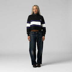 Mitchell & Ness Baltimore Ravens Women's Cropped Long Sleeve Rugby Polo Black