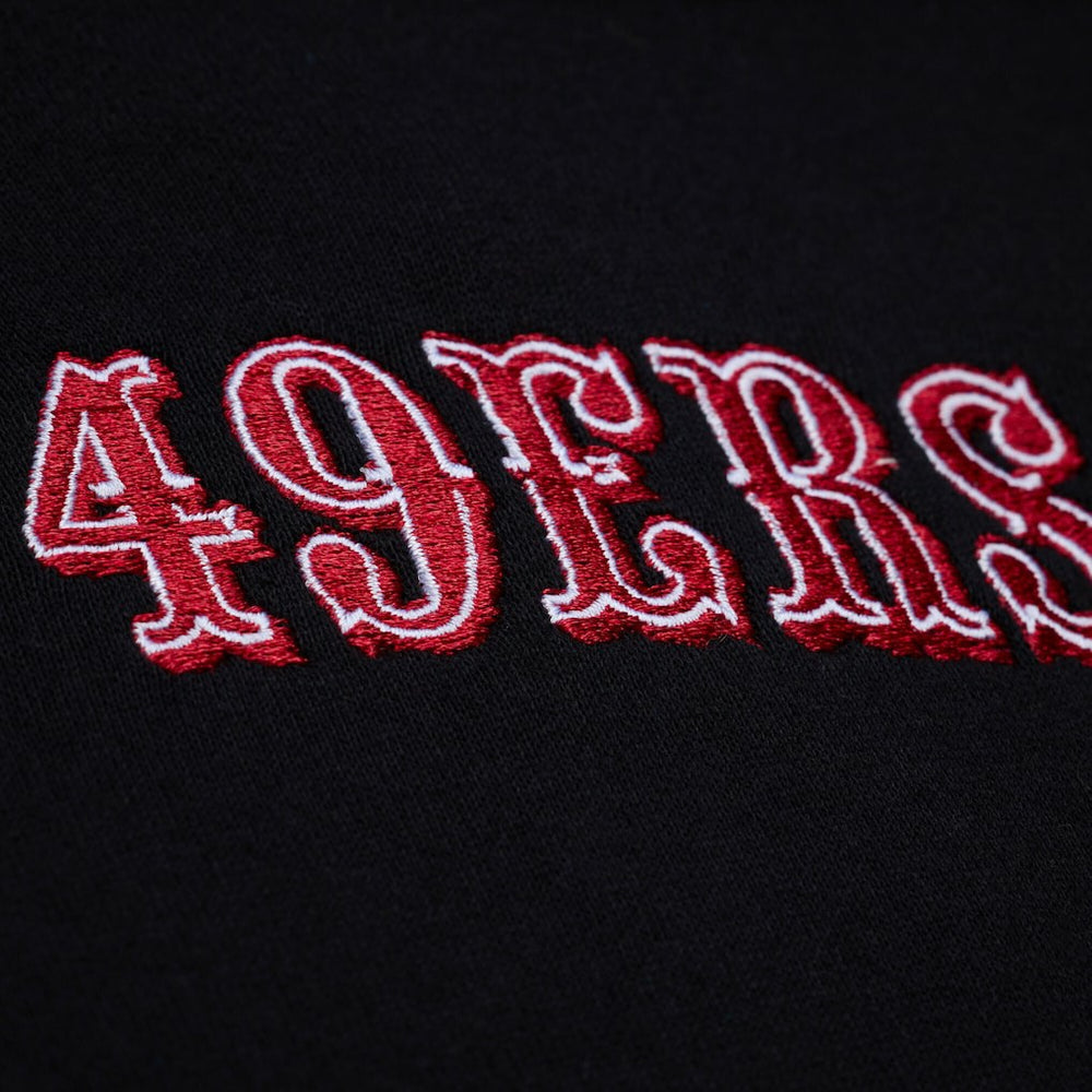 Mitchell & Ness San Francisco 49ers Women's Cropped Long Sleeve Rugby Polo Black
