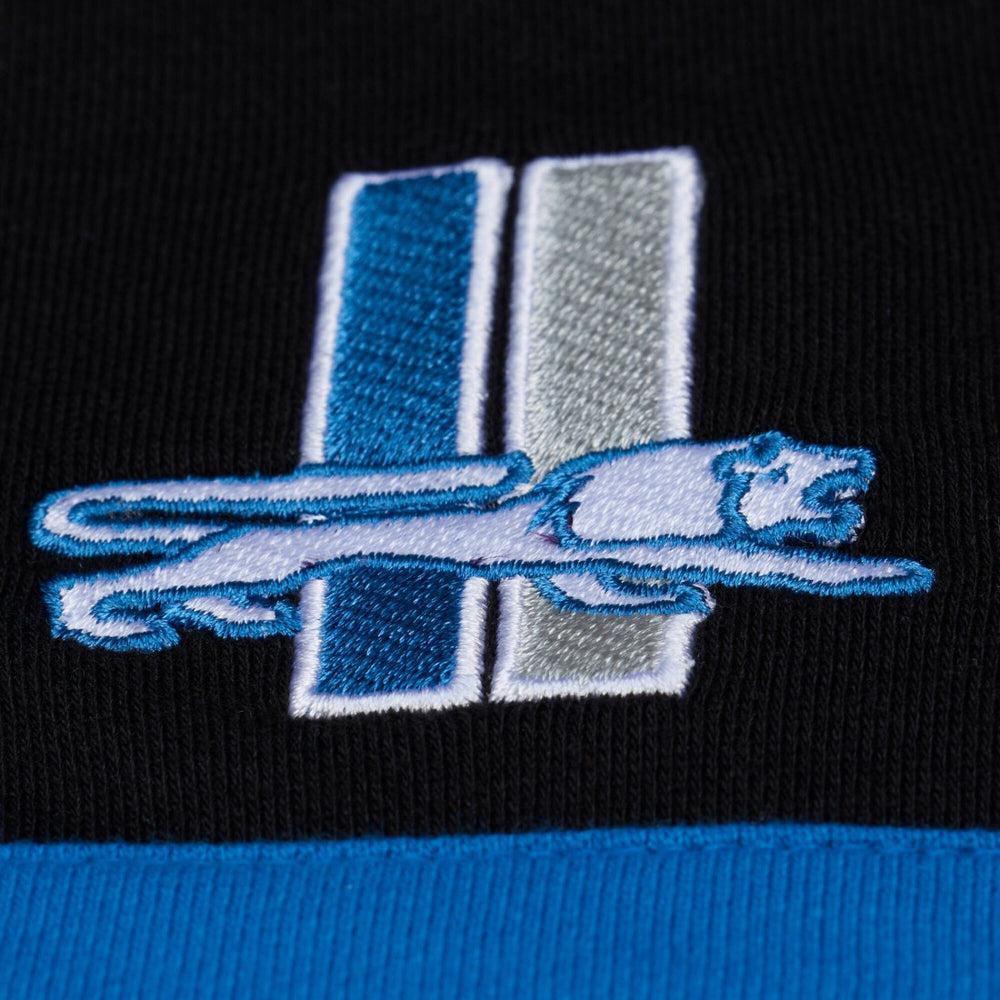 Mitchell & Ness Detroit Lions Women's Cropped Long Sleeve Rugby Polo Black