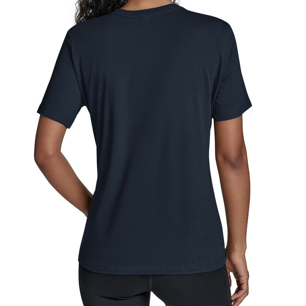 Cleveland Guardians Starter Women's Groovy Script Team Fitted T-Shirt - Navy - MLB Sale