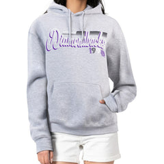 Arizona Diamondbacks Starter Women's Groovy Script Team Fleece Pullover Hoodie - Gray - MLB Sale
