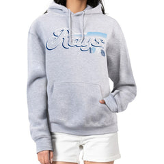 Tampa Bay Rays Starter Women's Groovy Script Team Fleece Pullover Hoodie - Gray - MLB on Sale