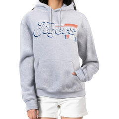 Detroit Tigers Starter Women's Groovy Script Team Fleece Pullover Hoodie - Gray - MLB Lifestyle