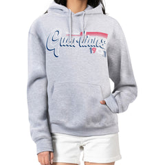 Cleveland Guardians Starter Women's Groovy Script Team Fleece Pullover Hoodie - Gray - MLB Discount