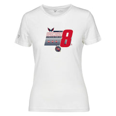Alexander Ovechkin Washington Capitals Levelwear Women's NHL All-Time Leading Goal Scorer Milestone Stripes Name & Number Maddox T-Shirt - White - NHL 203056594