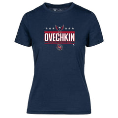 Alexander Ovechkin Washington Capitals Levelwear Women's NHL All-Time Leading Goal Scorer Milestone Stars Name & Number Maddox T-Shirt - Navy - NHL 203056595