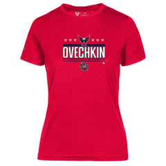 Alexander Ovechkin Washington Capitals Levelwear Women's NHL All-Time Leading Goal Scorer Milestone Stars Name & Number Maddox T-Shirt - Red - NHL 203056596