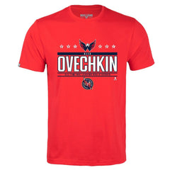 Alexander Ovechkin Washington Capitals Levelwear NHL All-Time Leading Goal Scorer Milestone Stars Name & Number Richmond T-Shirt - Red - NHL 203056602