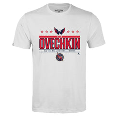 Alexander Ovechkin Washington Capitals Levelwear NHL All-Time Leading Goal Scorer Milestone Stars Name & Number Richmond T-Shirt - White - NHL 203056603