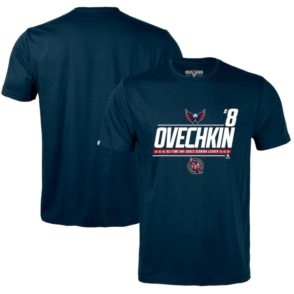 Alexander Ovechkin Washington Capitals Levelwear NHL All-Time Leading Goal Scorer Milestone Name & Number Richmond T-Shirt - Navy - NHL 203056609