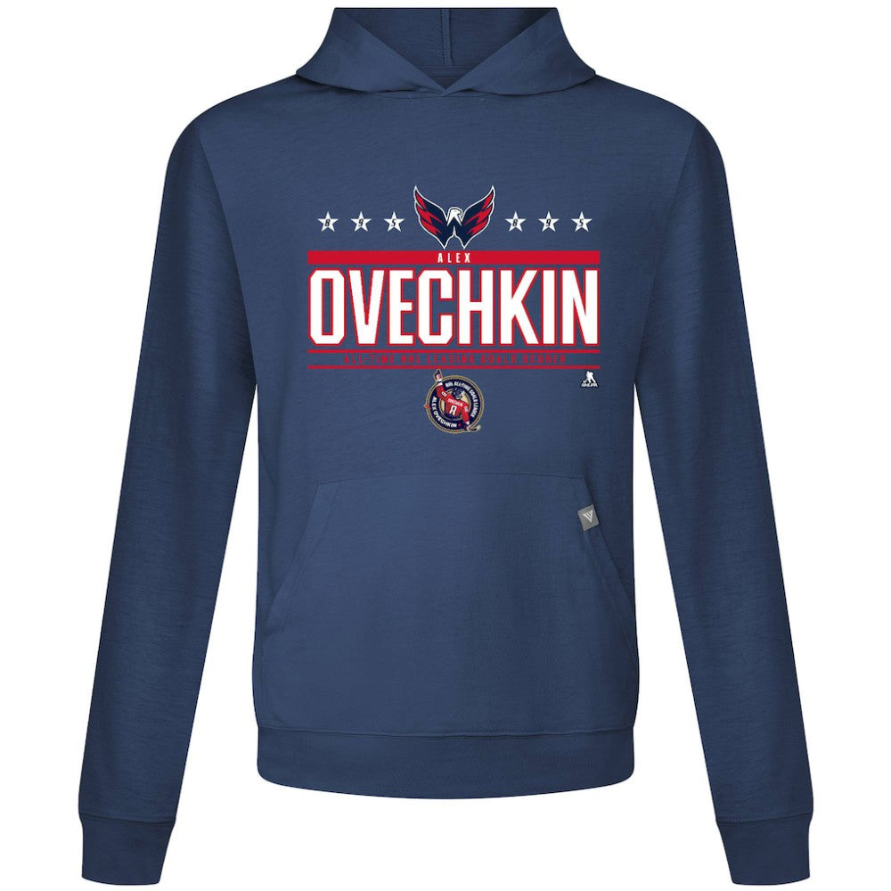 Alexander Ovechkin Washington Capitals Levelwear NHL All-Time Leading Goal Scorer Milestone Stars Name & Number Relay Pullover Hoodie - Navy - NHL 203056610