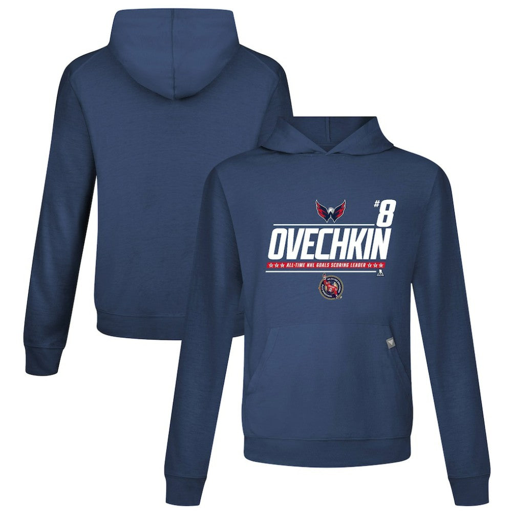 Alexander Ovechkin Washington Capitals Levelwear NHL All-Time Leading Goal Scorer Milestone Name & Number Relay Pullover Hoodie - Navy - NHL 203056618