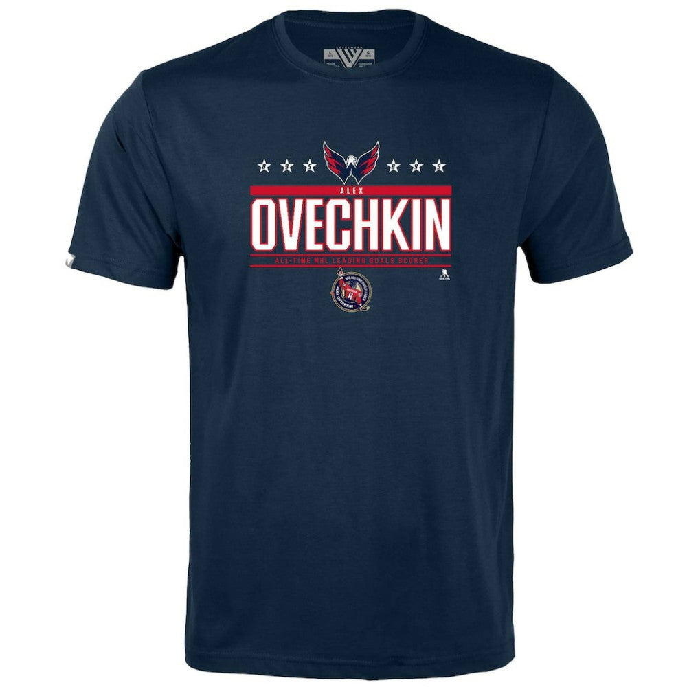 Alexander Ovechkin Washington Capitals Levelwear Youth NHL All-Time Leading Goal Scorer Milestone Stars Name & Number Little Richmond T-Shirt - Navy - NHL 203056622