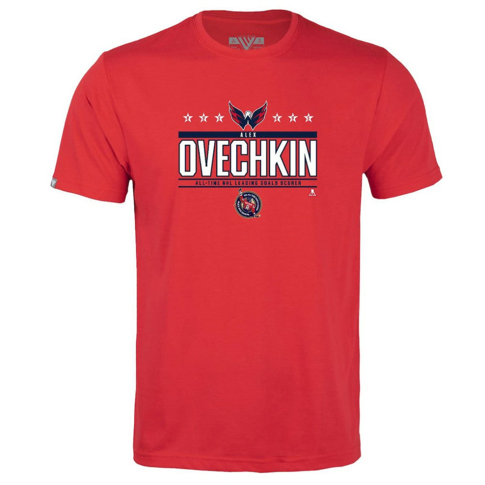 Alexander Ovechkin Washington Capitals Levelwear Youth NHL All-Time Leading Goal Scorer Milestone Stars Name & Number Little Richmond T-Shirt - Red - NHL 203056623