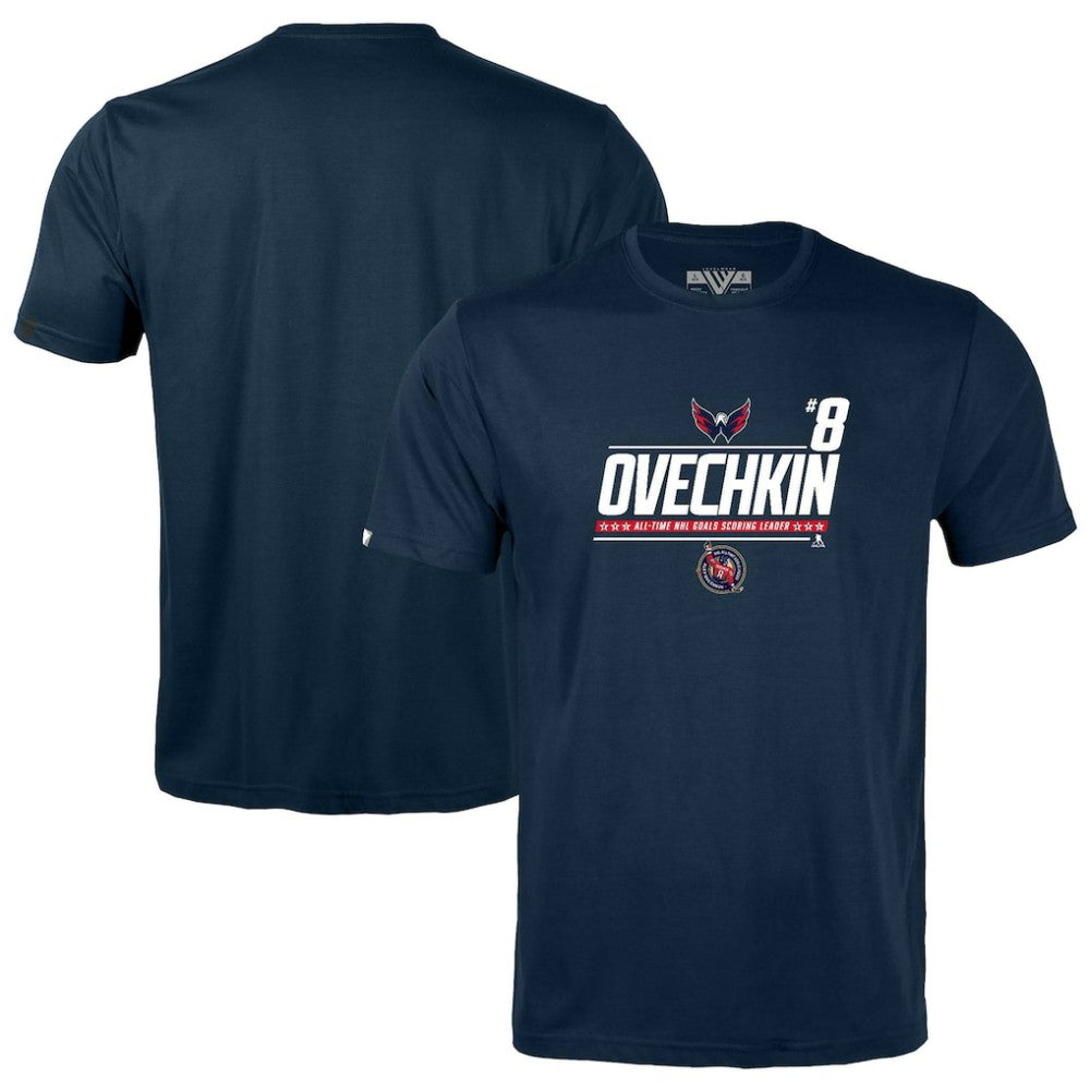 Alexander Ovechkin Washington Capitals Levelwear Youth NHL All-Time Leading Goal Scorer Milestone Name & Number Little Richmond T-Shirt - Navy - NHL 203056625