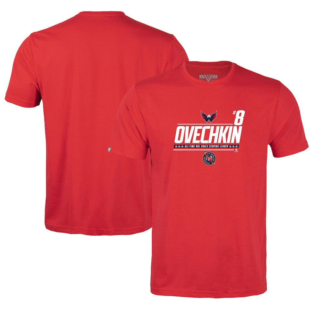 Alexander Ovechkin Washington Capitals Levelwear Youth NHL All-Time Leading Goal Scorer Milestone Name & Number Little Richmond T-Shirt - Red - NHL 203056626