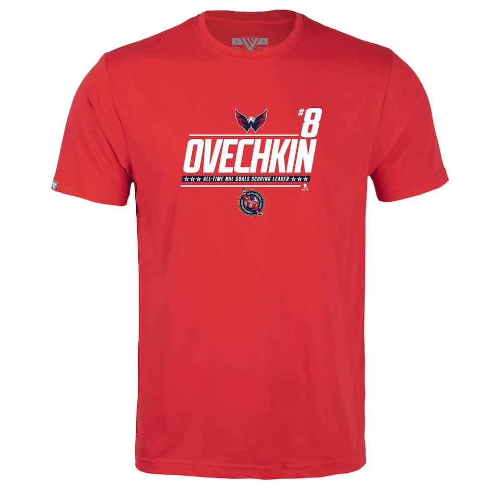 Alexander Ovechkin Washington Capitals Levelwear Youth NHL All-Time Leading Goal Scorer Milestone Name & Number Little Richmond T-Shirt - Red - NHL 203056626