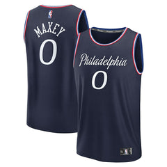 Tyrese Maxey Philadelphia 76ers Youth 2025/26 City Edition Fast Break Jersey Navy | Fanatics US