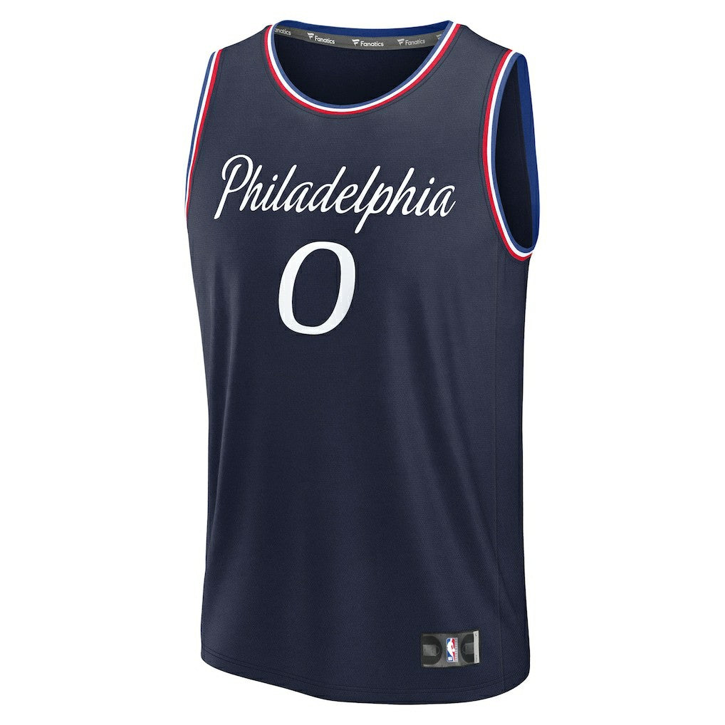 Tyrese Maxey Philadelphia 76ers Youth 2025/26 City Edition Fast Break Jersey Navy | Fanatics US
