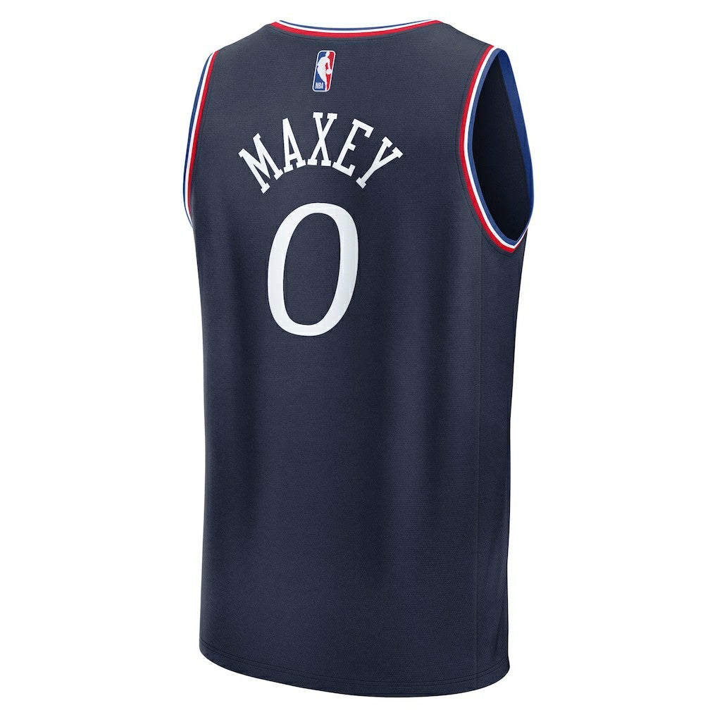 Tyrese Maxey Philadelphia 76ers Youth 2025/26 City Edition Fast Break Jersey Navy | Fanatics US