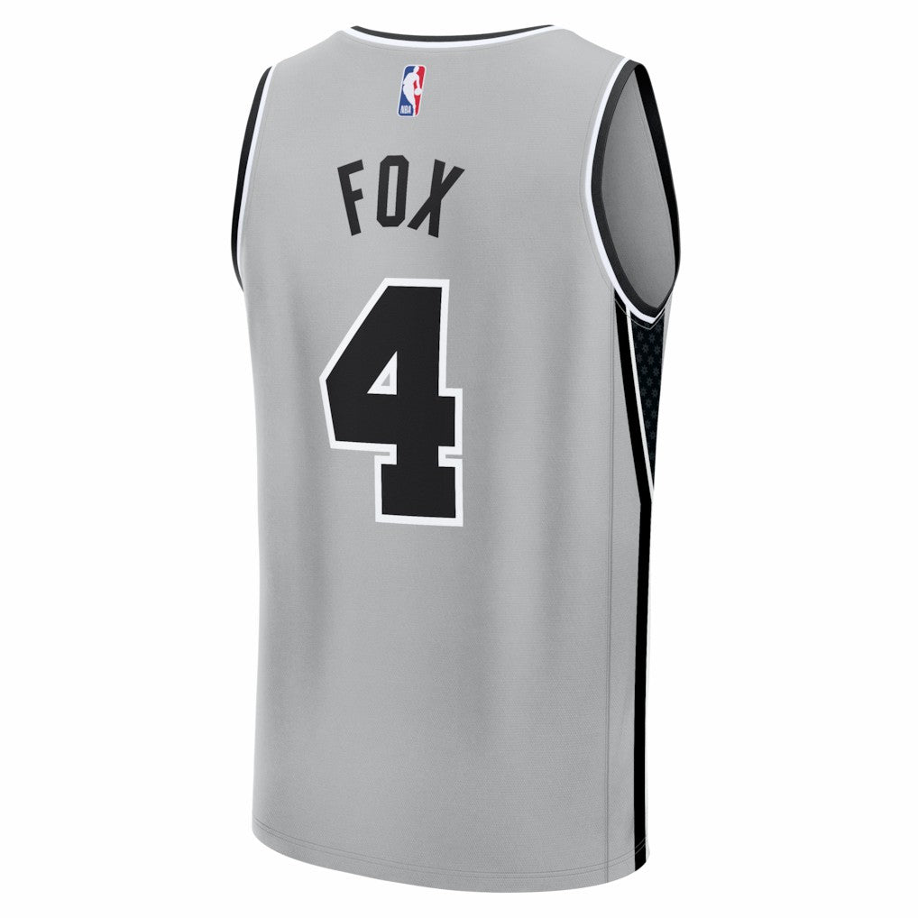 De'Aaron Fox San Antonio Spurs Fast Break Jersey Statement Edition Silver | Fanatics Lifestyle