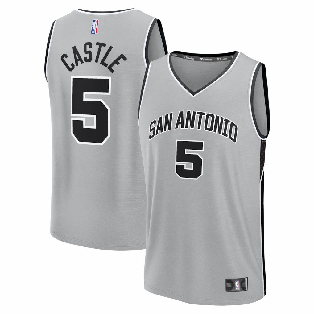 Stephon Castle San Antonio Spurs Youth Fast Break Jersey Statement Edition Silver | Fanatics outlet