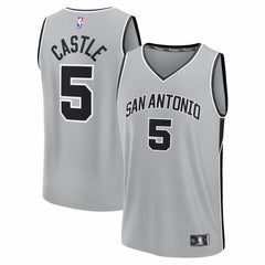 Stephon Castle San Antonio Spurs Youth Fast Break Jersey Statement Edition Silver | Fanatics outlet