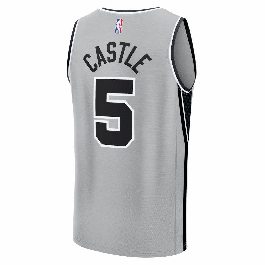 Stephon Castle San Antonio Spurs Youth Fast Break Jersey Statement Edition Silver | Fanatics outlet