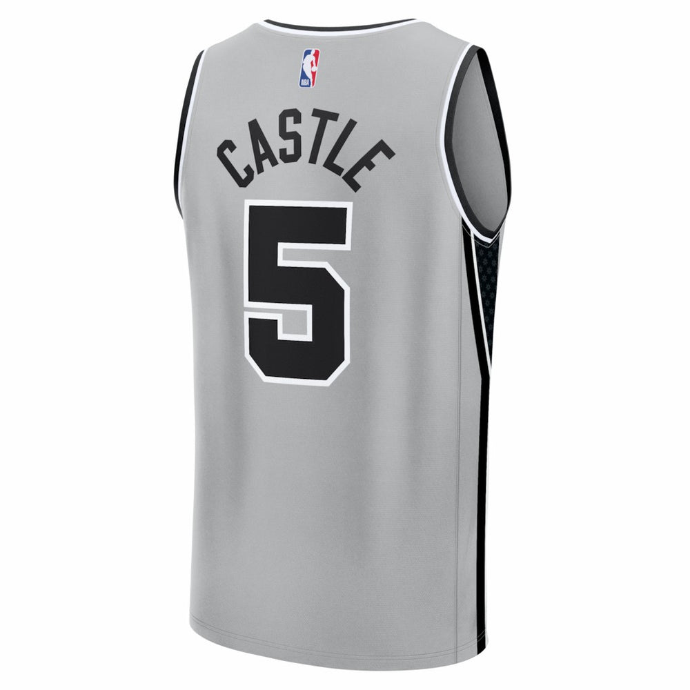 Stephon Castle San Antonio Spurs Youth Fast Break Jersey Statement Edition Silver | Fanatics outlet
