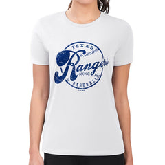 Texas Rangers G-III 4Her by Carl Banks Women's Super-Slim Fit Lightweight Distressed Baseball Team T-Shirt - White - MLB on Sale