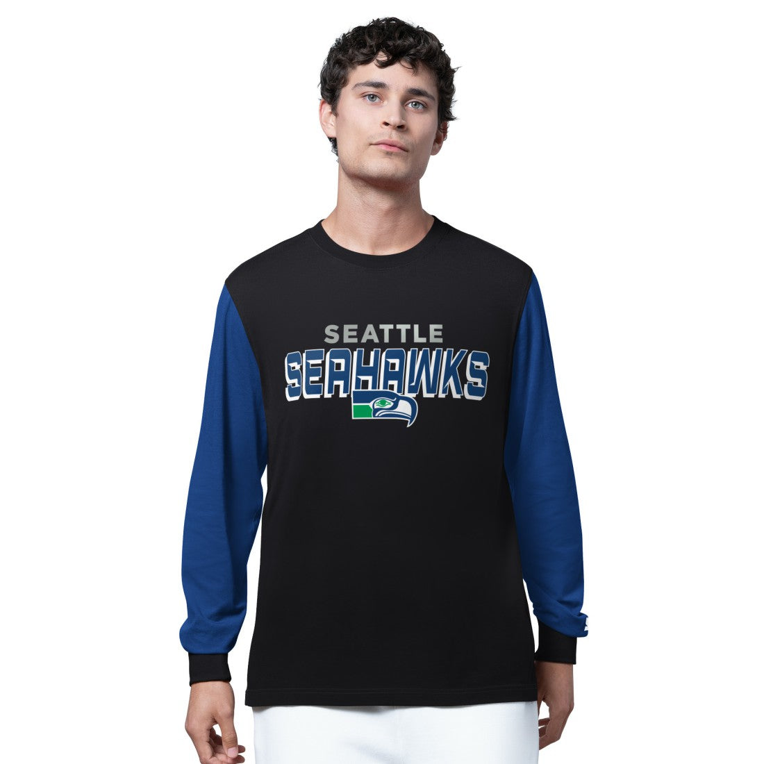 Seattle Seahawks Starter Thursday Night Gridiron Long Sleeve T-Shirt Black/College Navy