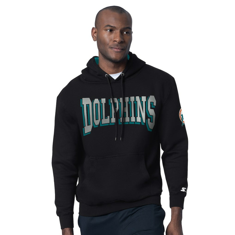 Miami Dolphins Starter Thursday Night Gridiron Hoodie with Vintage Logo Black
