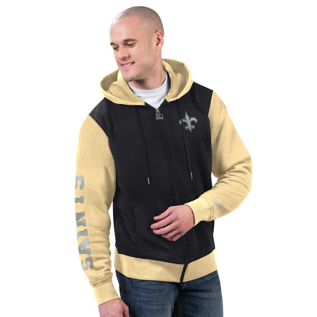 New Orleans Saints Starter Thursday Night Gridiron Full-Zip Hoodie Black/Gold