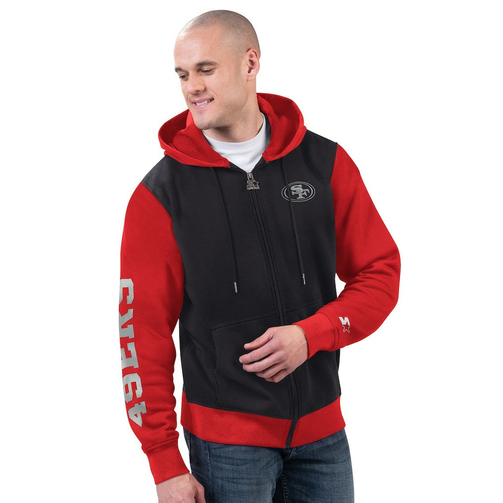 San Francisco 49ers Starter Thursday Night Gridiron Full-Zip Hoodie Black/Scarlet
