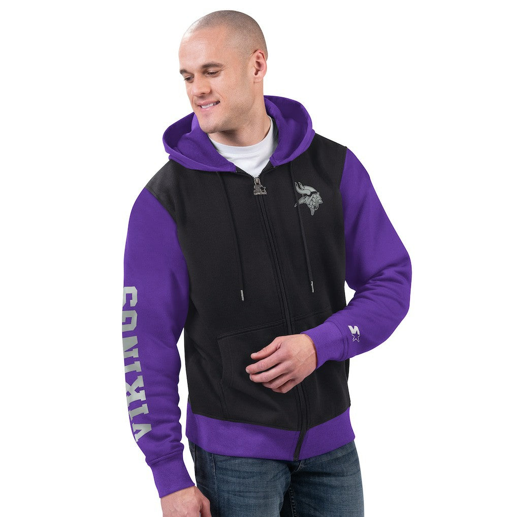 Minnesota Vikings Starter Thursday Night Gridiron Full-Zip Hoodie Black/Purple