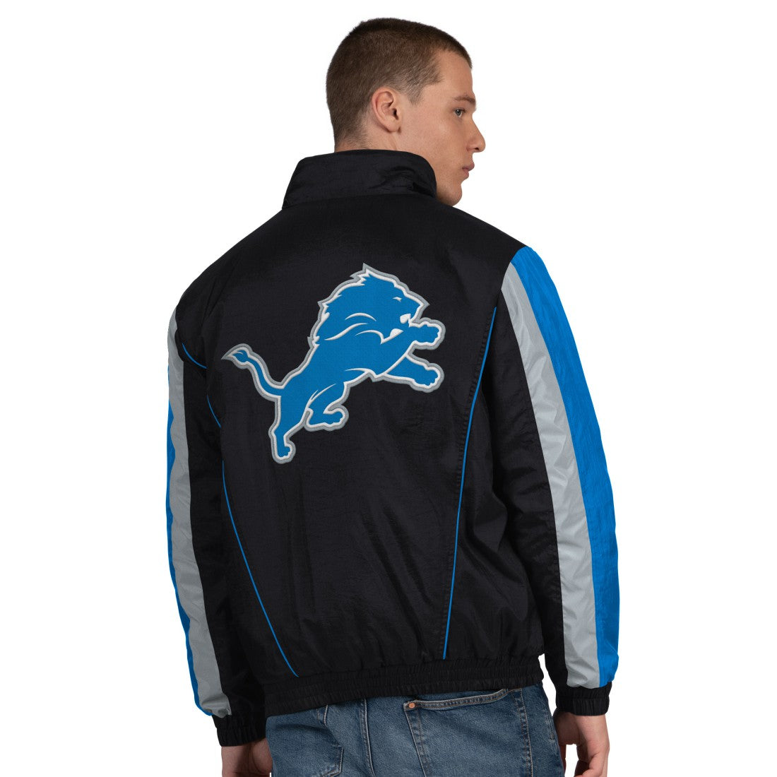 Detroit Lions Starter Thursday Night Gridiron Half-Zip Jacket Black